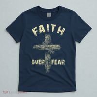 Jesus Christ Cross Faith Over Fear T-Shirt thumb 5