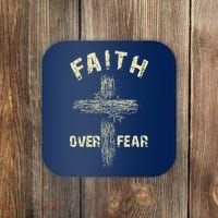 Jesus Christ Cross Faith Over Fear Coaster thumb 0