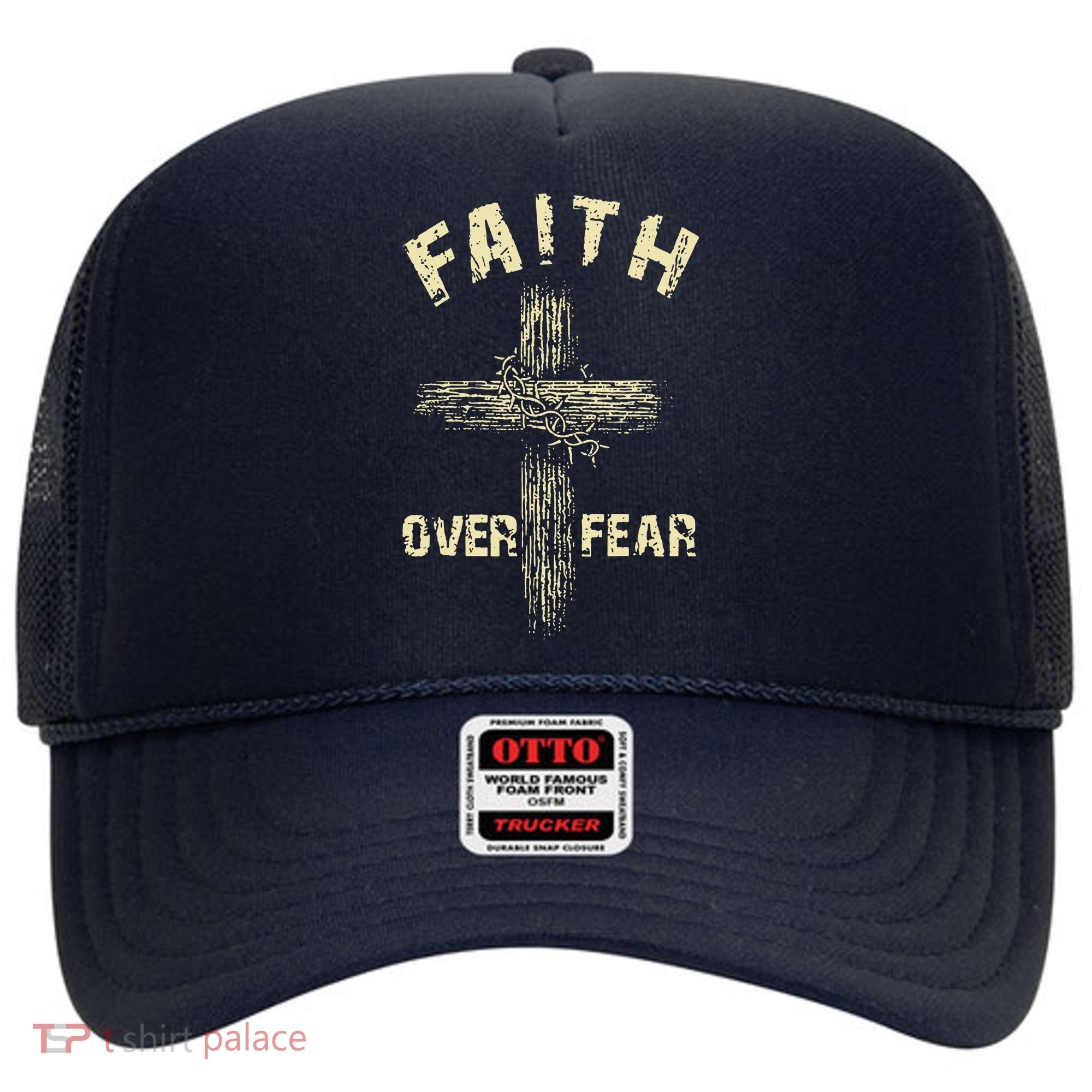 Jesus Christ Cross Faith Over Fear Hat