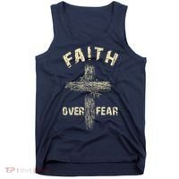 Jesus Christ Cross Faith Over Fear Tank Top thumb 0