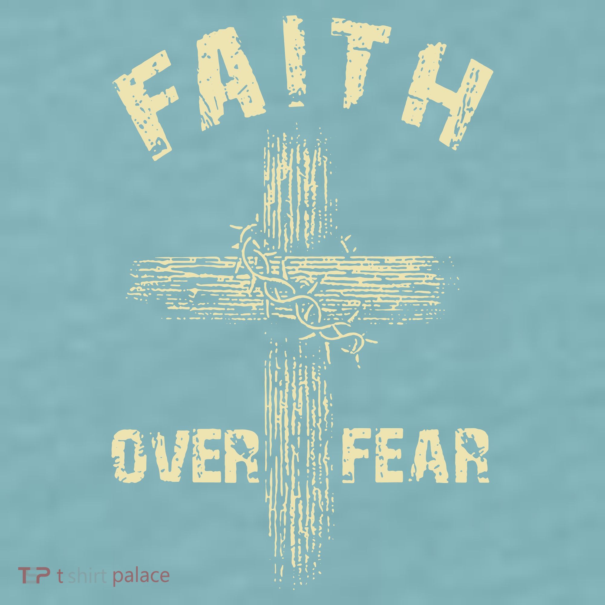Jesus Christ Cross Faith Over Fear Sueded Cloud Jersey T-Shirt