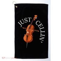 Just Cellin Cello Player Cellist Musician Classical Music Golf Towel thumb 0