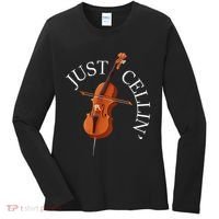 Just Cellin Cello Player Cellist Musician Classical Music Women's Long Sleeve Shirt thumb 0