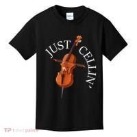 Just Cellin Cello Player Cellist Musician Classical Music Kids T-Shirt thumb 0