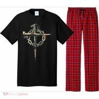 Jesus Christian Cross Camo Camouflage Natural Pajama Set thumb 0