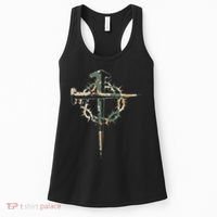 Jesus Christian Cross Camo Camouflage Natural Women's Tank Top thumb 0