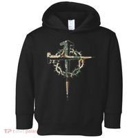 Jesus Christian Cross Camo Camouflage Natural Toddler Hoodie thumb 0