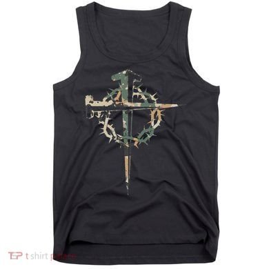 Jesus Christian Cross Camo Camouflage Natural Tank Top