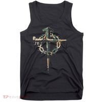 Jesus Christian Cross Camo Camouflage Natural Tank Top thumb 0