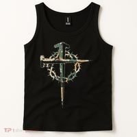 Jesus Christian Cross Camo Camouflage Natural Tank Top thumb 2
