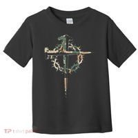 Jesus Christian Cross Camo Camouflage Natural Toddler T-Shirt thumb 0