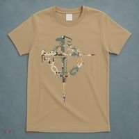 Jesus Christian Cross Camo Camouflage Natural T-Shirt thumb 5