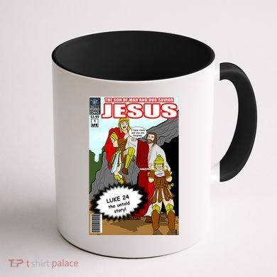 Jesus Christian Comic Cover Coffee Mug back