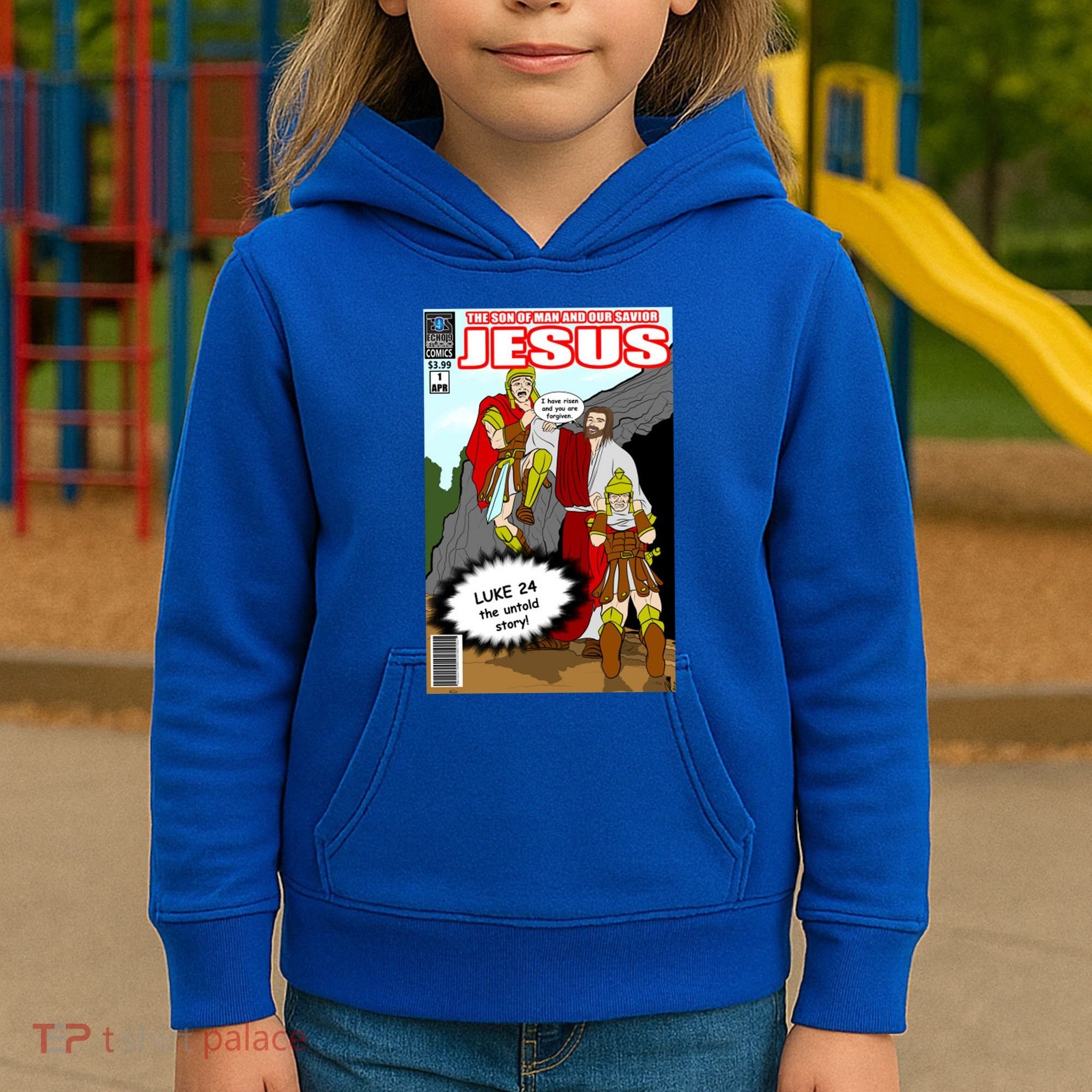 Jesus Christian Comic Cover Kids Hoodie