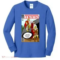 Jesus Christian Comic Cover Kids Long Sleeve Shirt thumb 0