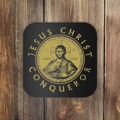 Jesus Christ Conqueror Orthodox Christianity Coaster
