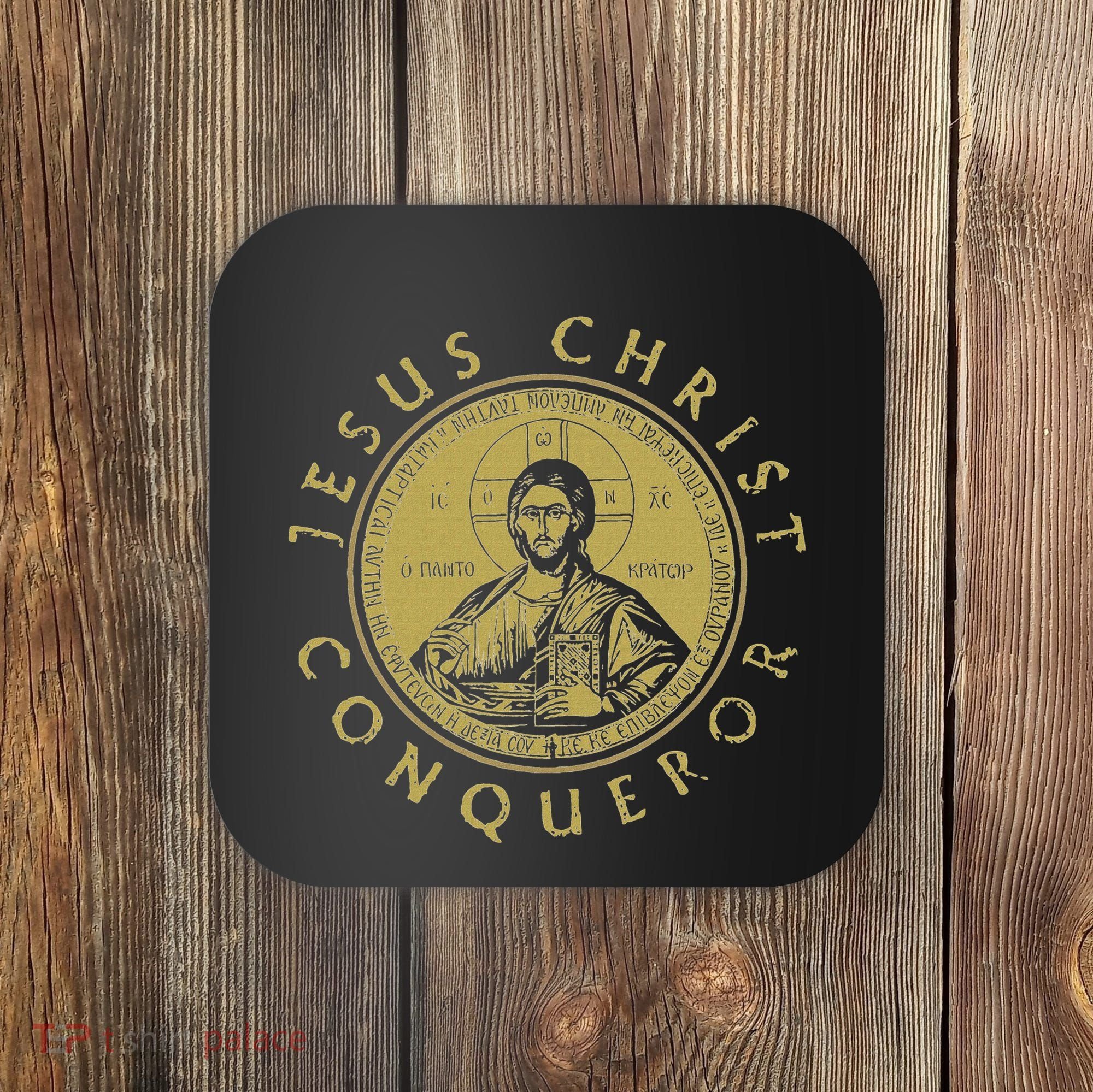 Jesus Christ Conqueror Orthodox Christianity Coaster