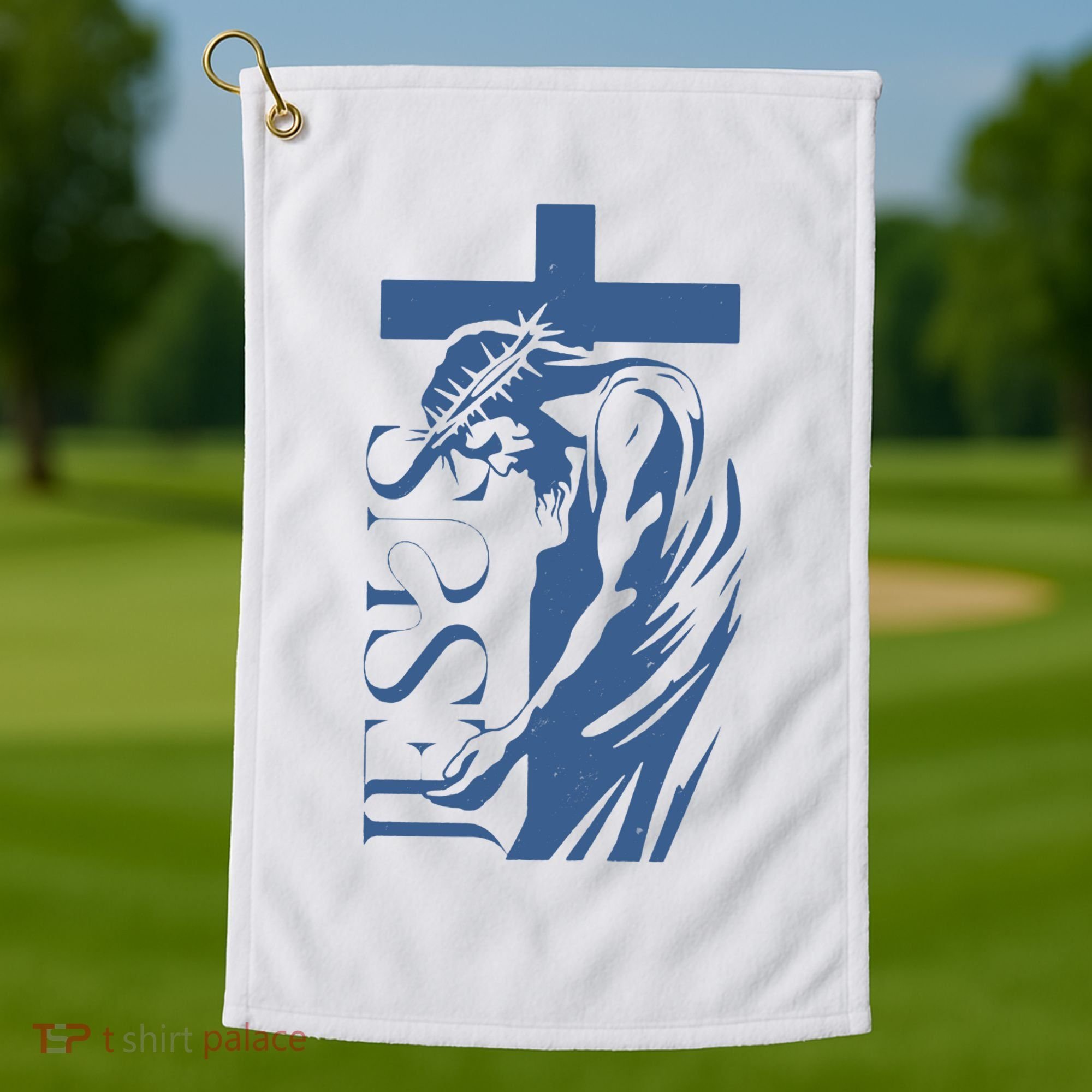 Jesus Christ Cross Christian Faith Golf Towel