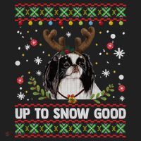 Japanese Chin Dog Reindeer Ugly Christmas Sweater Cool Gift Women's Sweatshirt thumb 2