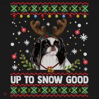 Japanese Chin Dog Reindeer Ugly Christmas Sweater Cool Gift Bucket Hat thumb 4