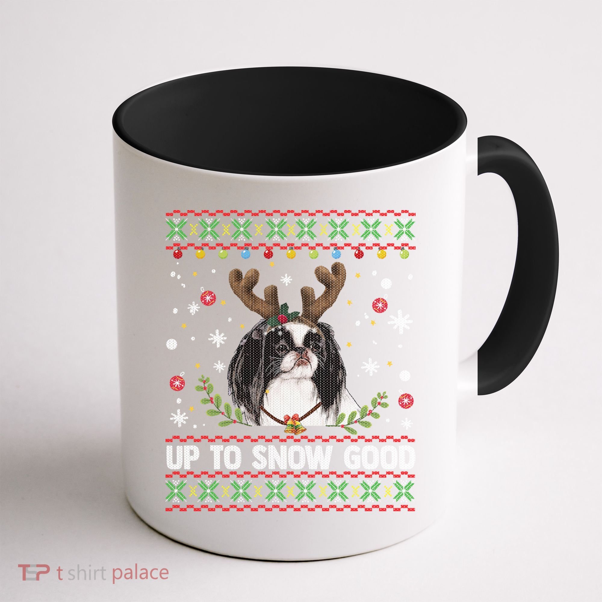 Japanese Chin Dog Reindeer Ugly Christmas Sweater Cool Gift Coffee Mug