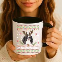 Japanese Chin Dog Reindeer Ugly Christmas Sweater Cool Gift Coffee Mug thumb 3