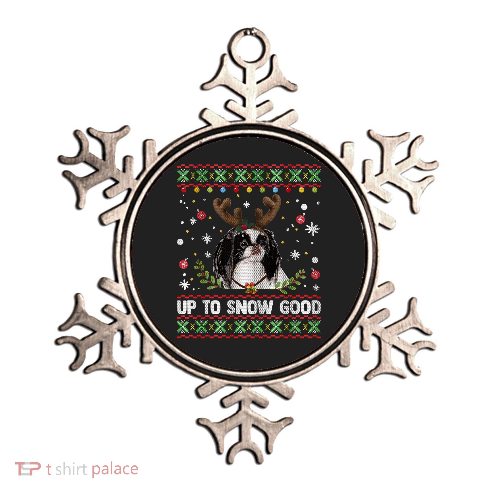 Japanese Chin Dog Reindeer Ugly Christmas Sweater Cool Gift Ornament