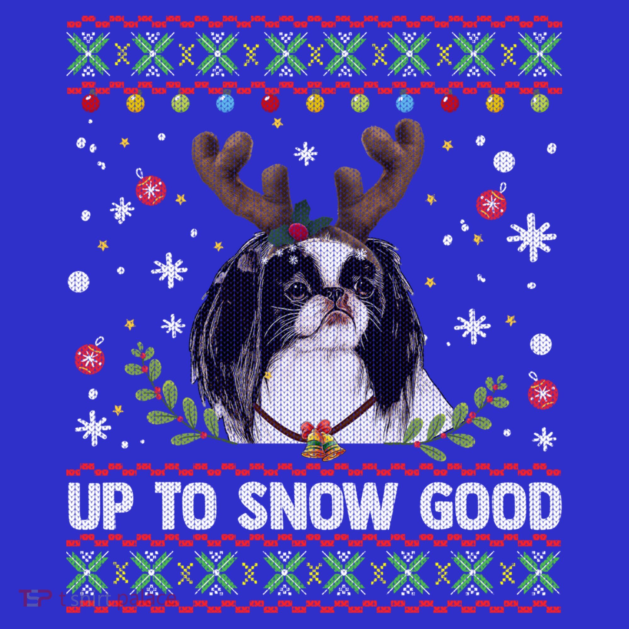 Japanese Chin Dog Reindeer Ugly Christmas Sweater Cool Gift Apron