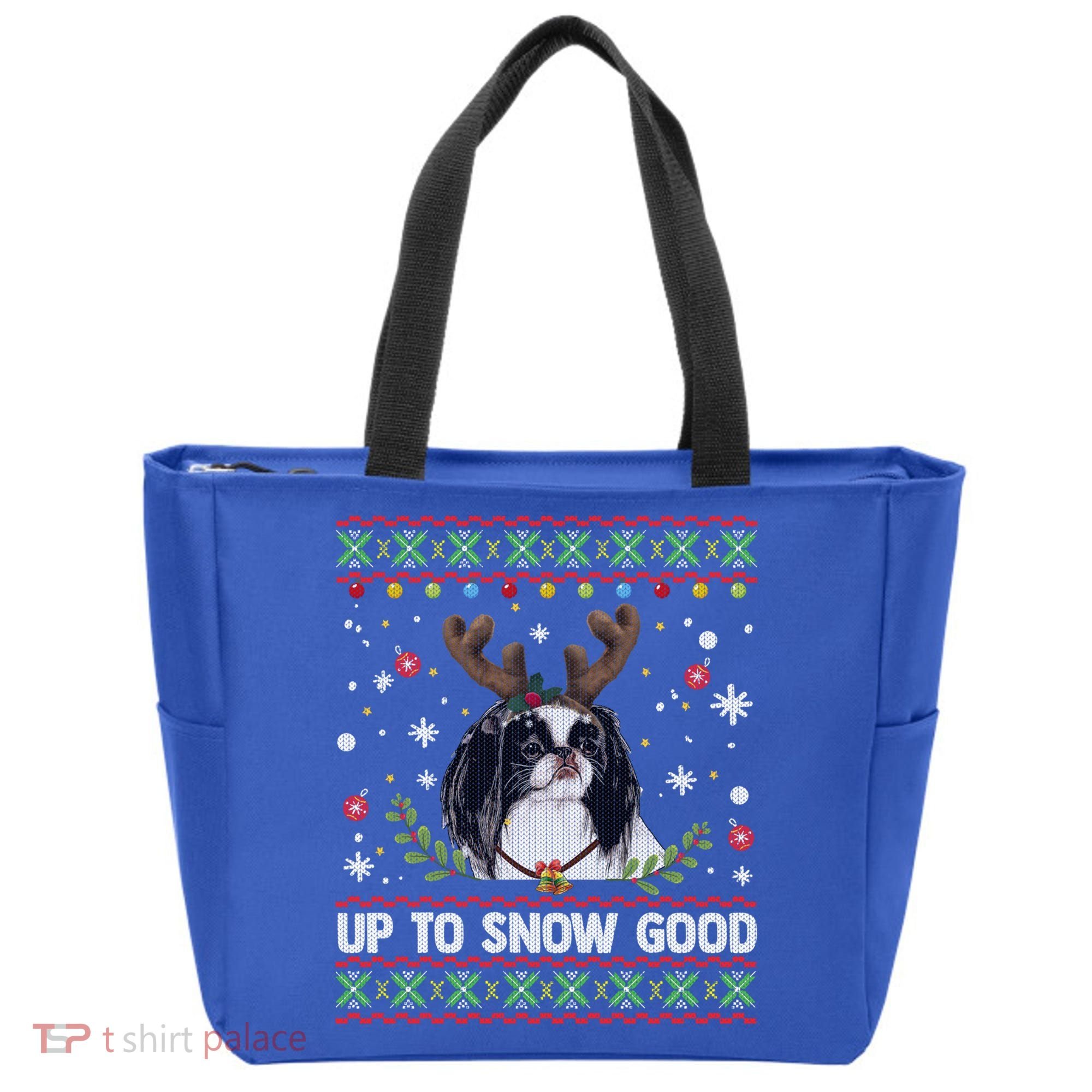 Japanese Chin Dog Reindeer Ugly Christmas Sweater Cool Gift Tote Bag