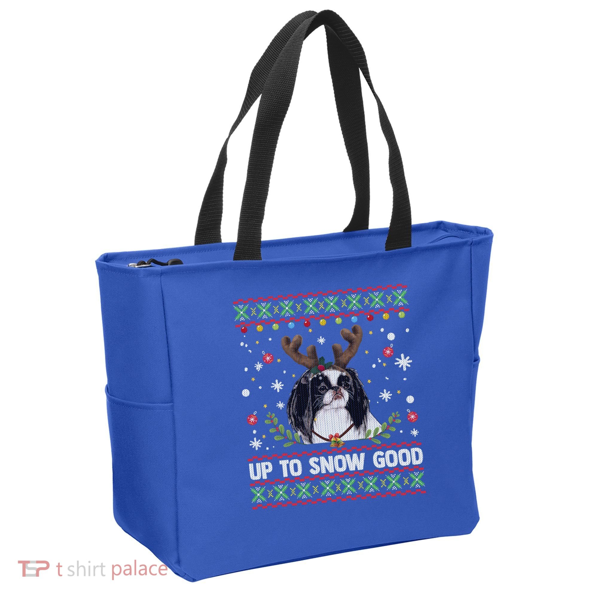 Japanese Chin Dog Reindeer Ugly Christmas Sweater Cool Gift Tote Bag