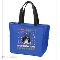 Japanese Chin Dog Reindeer Ugly Christmas Sweater Cool Gift Tote Bag thumb 3