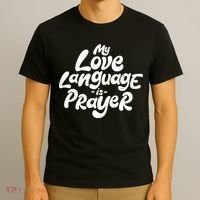 Jesus Christian Easter Vintage Retro My Love Language Is Prayer T-Shirt thumb 3