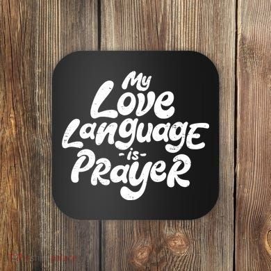 Jesus Christian Easter Vintage Retro My Love Language Is Prayer Coaster