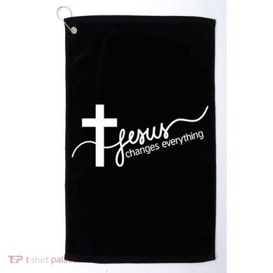 Jesus Changes Everything Cross Golf Towel