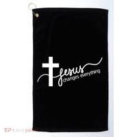 Jesus Changes Everything Cross Golf Towel thumb 0