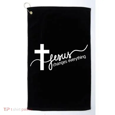 Jesus Changes Everything Cross Golf Towel