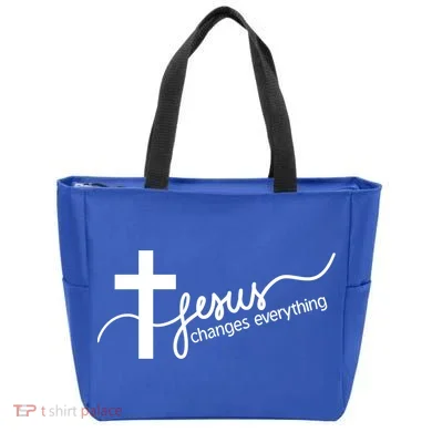 Jesus Changes Everything Cross Tote Bag
