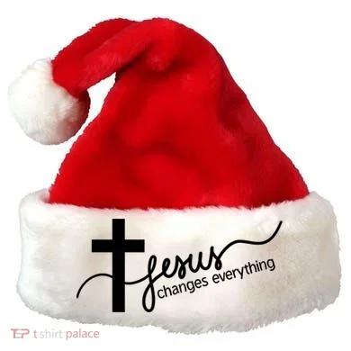 Jesus Changes Everything Cross Santa Hat