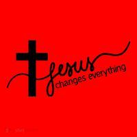 Jesus Changes Everything Cross Santa Hat thumb 1