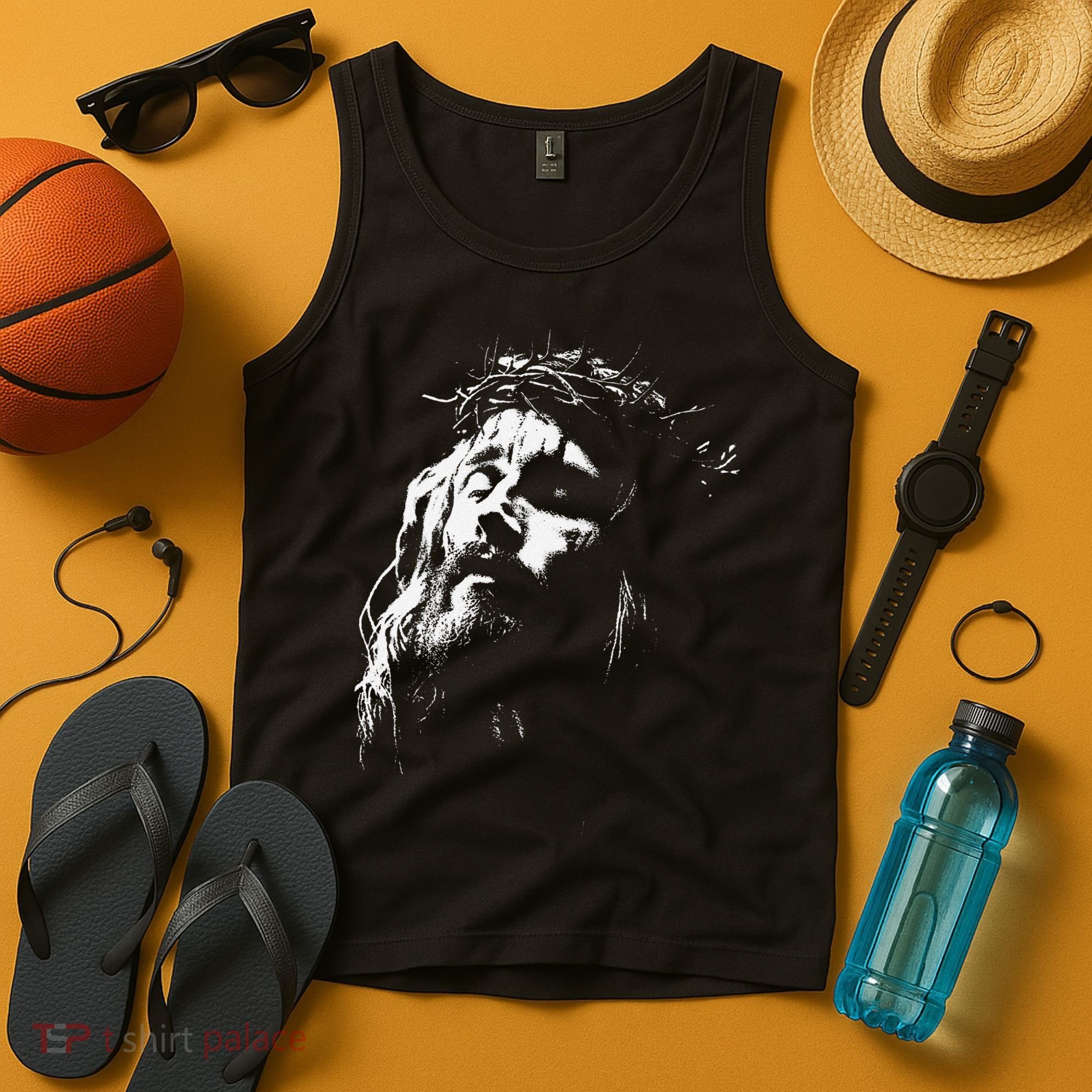 Jesus Christ Face Christian Gospel Religious Bible Tank Top