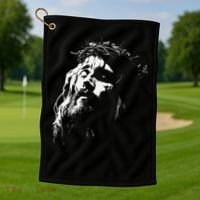 Jesus Christ Face Christian Gospel Religious Bible Golf Towel thumb 1