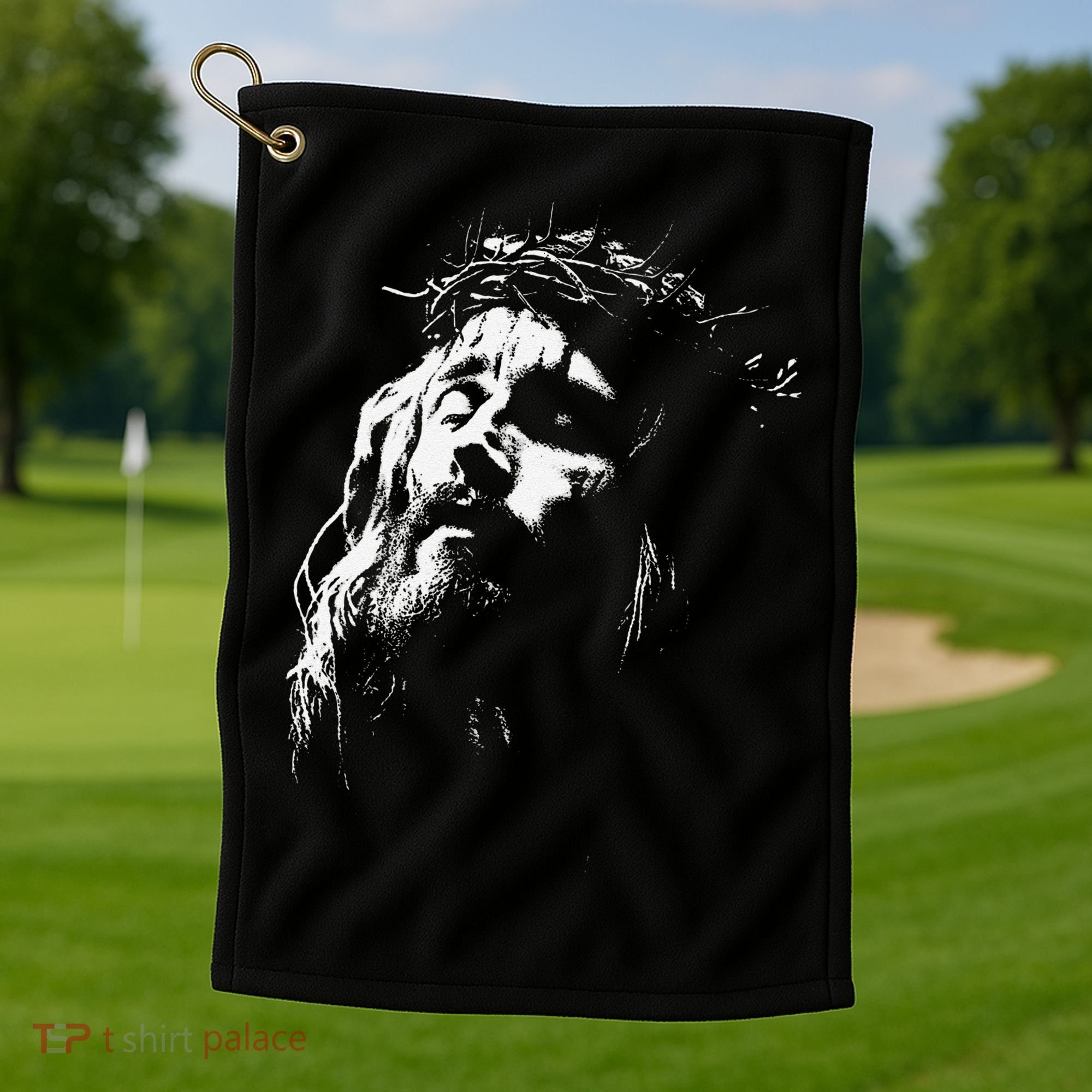Jesus Christ Face Christian Gospel Religious Bible Golf Towel
