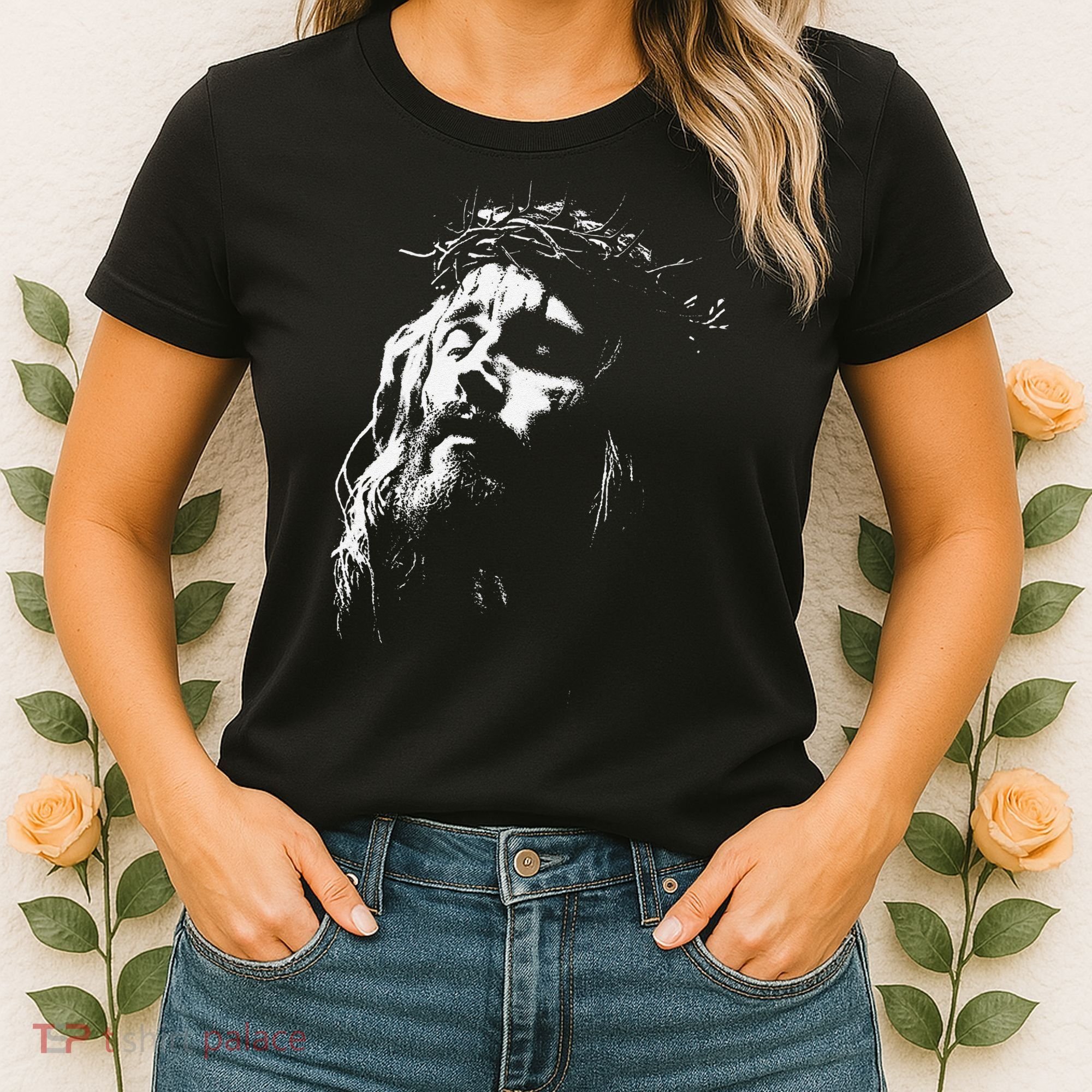 Jesus Christ Face Christian Gospel Religious Bible Women's T-Shirt