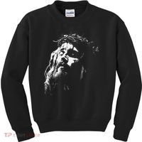 Jesus Christ Face Christian Gospel Religious Bible Kids Sweatshirt thumb 0