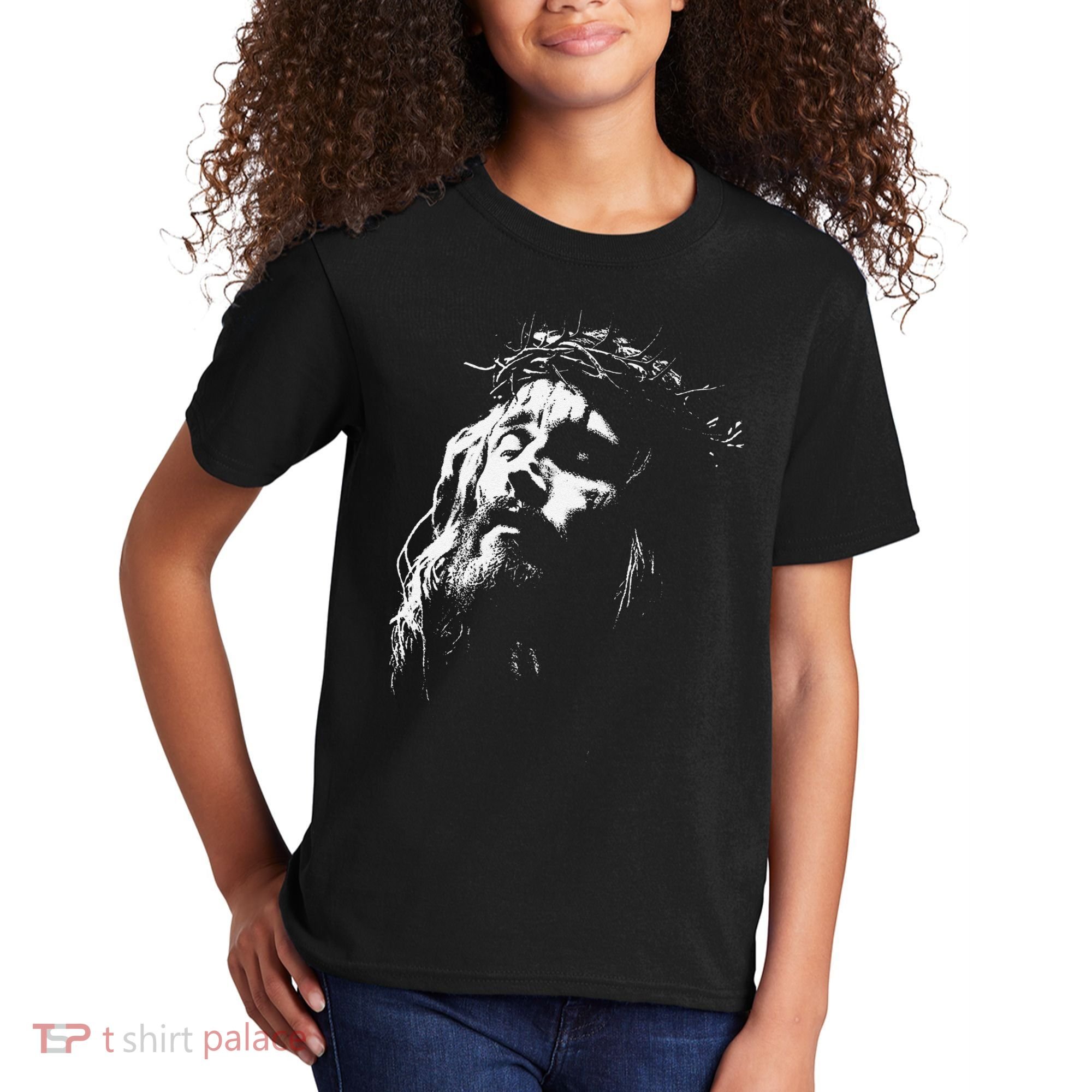 Jesus Christ Face Christian Gospel Religious Bible Kids T-Shirt