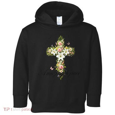 Jesus Christian Flower Wildflower Toddler Hoodie
