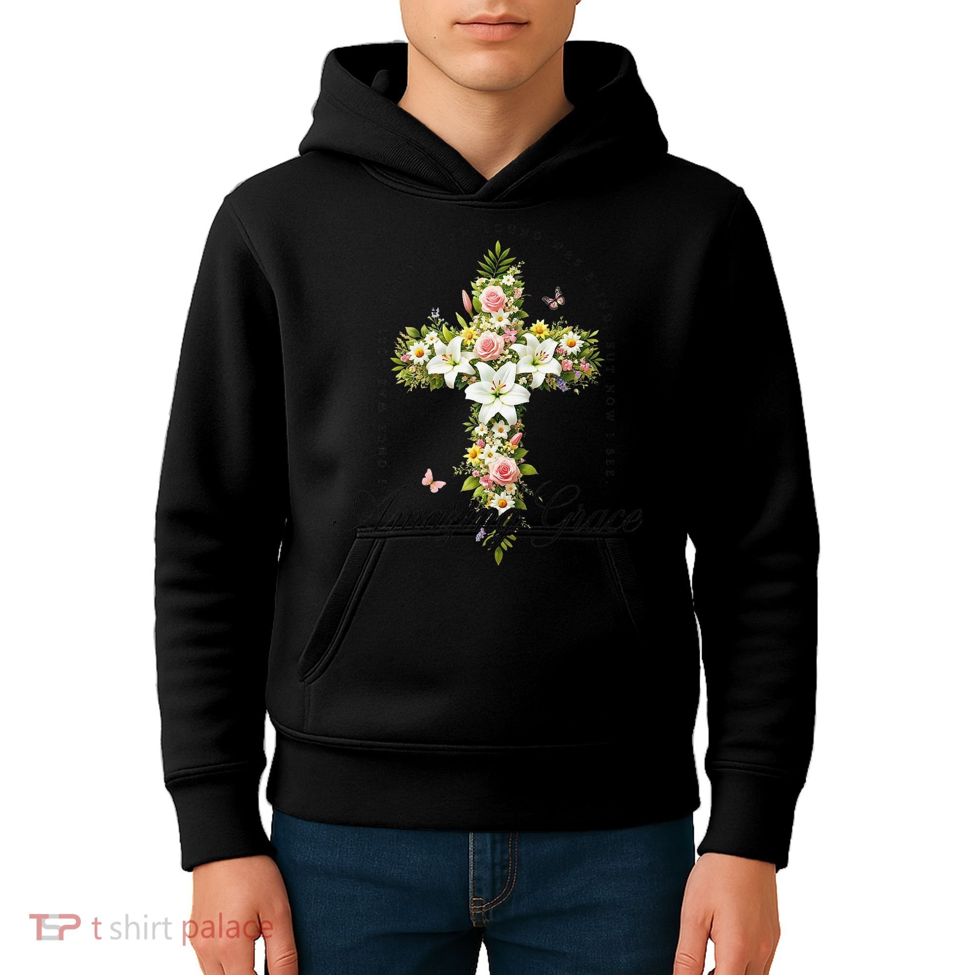 Jesus Christian Flower Wildflower Kids Hoodie