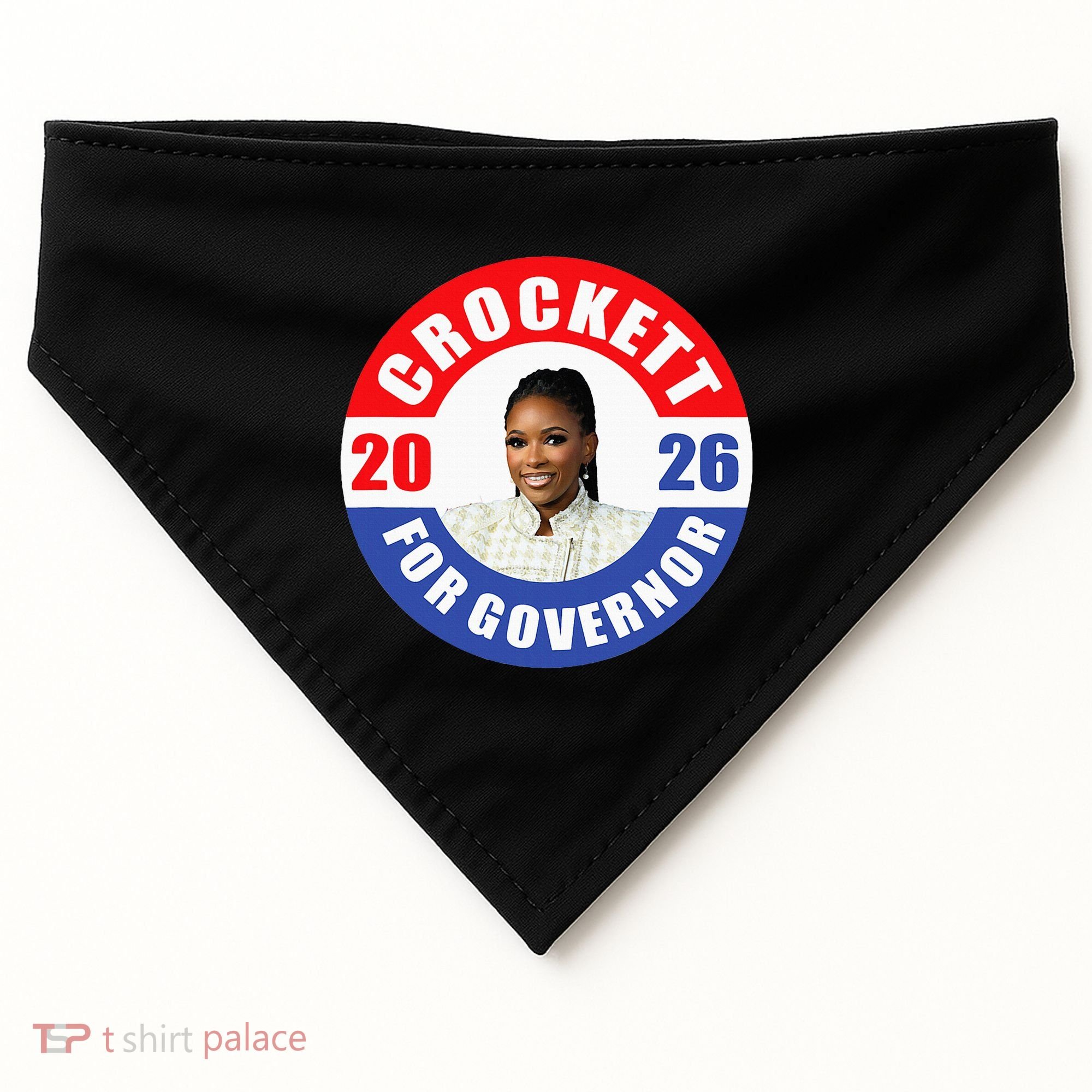 Jasmine Crockett For Democrat Texas Governor 2026 Vote Blue USA-Made Doggie Bandana