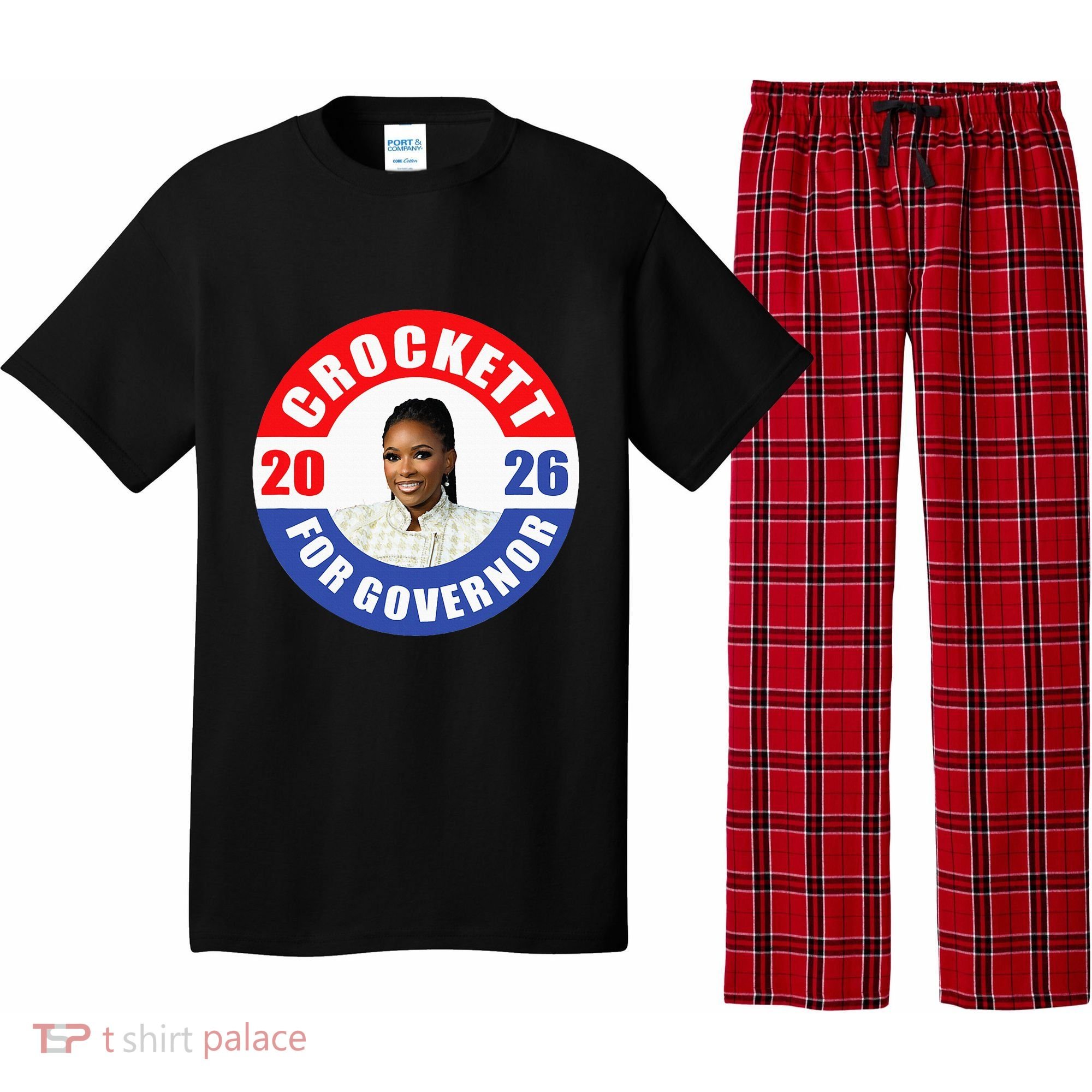 Jasmine Crockett For Democrat Texas Governor 2026 Vote Blue Pajama Set