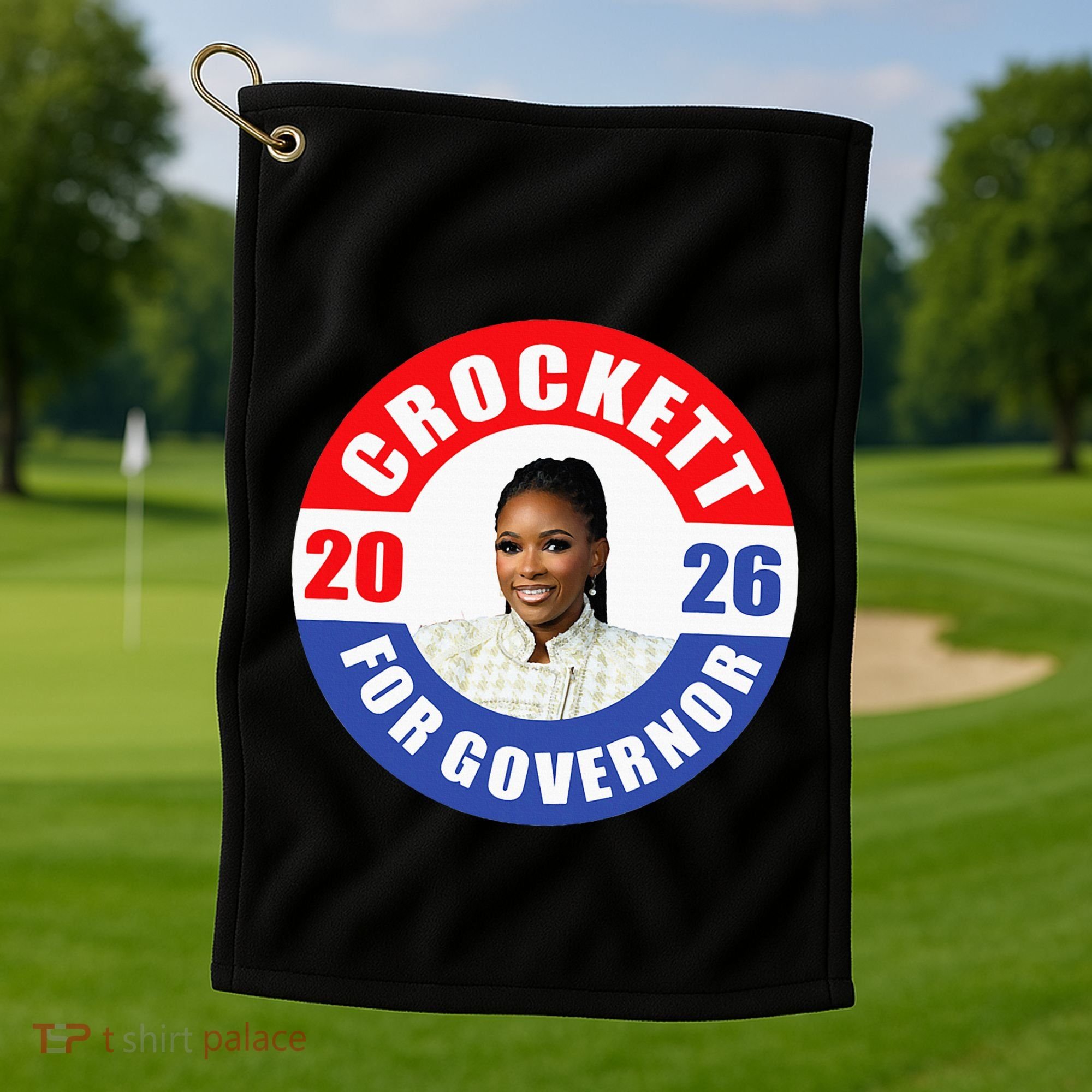 Jasmine Crockett For Democrat Texas Governor 2026 Vote Blue Golf Towel